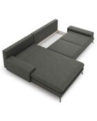 Canapé d'angle gauche convertible avec coffre de rangement planet 5 places gris foncé - 315x212x87 cm