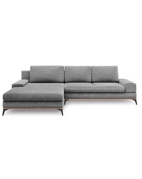 Canapé d'angle gauche convertible avec coffre de rangement Astre 5 places gris - 315x212x87 cm