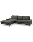 Canapé d'angle gauche convertible avec coffre de rangement planet 5 places gris foncé - 315x212x87 cm
