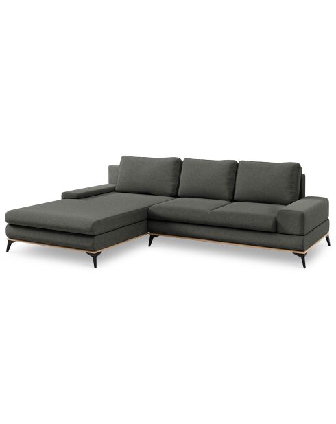 Canapé d'angle gauche convertible avec coffre de rangement planet 5 places gris foncé - 315x212x87 cm