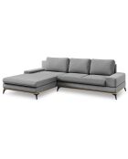 Canapé d'angle gauche convertible avec coffre de rangement Astre 5 places gris - 315x212x87 cm