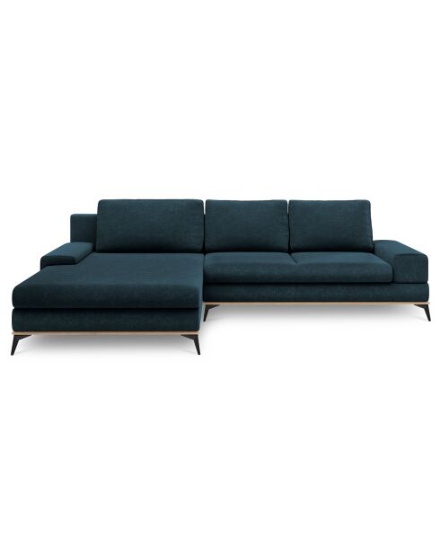 Canapé d'angle gauche convertible avec coffre de rangement planet 5 places pétrole - 315x212x87 cm
