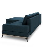 Canapé d'angle gauche convertible avec coffre de rangement planet 5 places pétrole - 315x212x87 cm