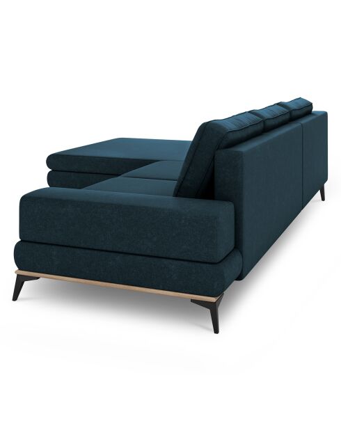 Canapé d'angle gauche convertible avec coffre de rangement planet 5 places pétrole - 315x212x87 cm
