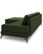 Canapé d'angle gauche convertible avec coffre de rangement Astre 5 places vert bouteille - 315x212x87 cm