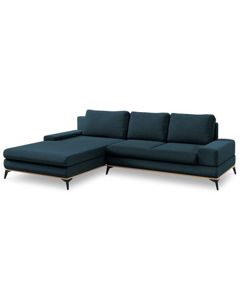 Canapé d'angle gauche convertible avec coffre de rangement planet 5 places pétrole - 315x212x87 cm