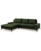 Canapé d'angle gauche convertible avec coffre de rangement Astre 5 places vert bouteille - 315x212x87 cm