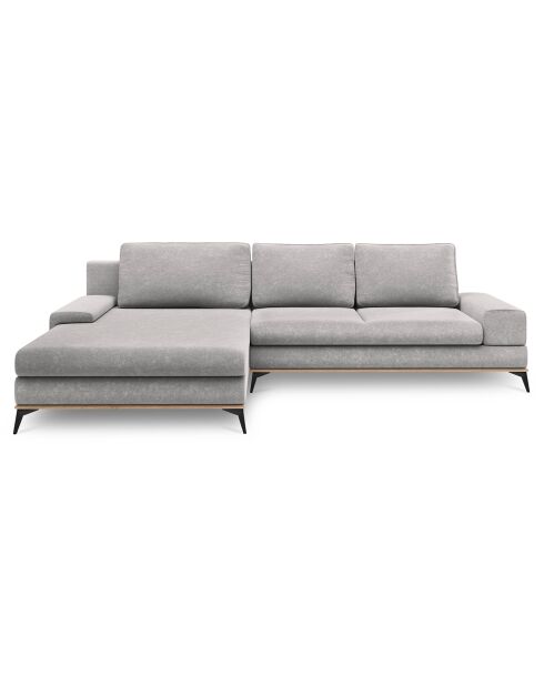 Canapé d'angle gauche convertible avec coffre de rangement Astre 5 places gris - 315x212x87 cm