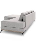 Canapé d'angle gauche convertible avec coffre de rangement Astre 5 places gris - 315x212x87 cm