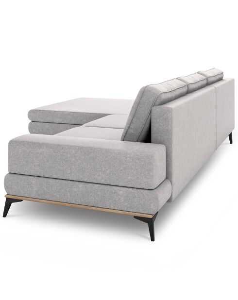 Canapé d'angle gauche convertible avec coffre de rangement Astre 5 places gris - 315x212x87 cm