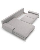 Canapé d'angle gauche convertible avec coffre de rangement Astre 5 places gris - 315x212x87 cm