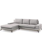 Canapé d'angle gauche convertible avec coffre de rangement Astre 5 places gris - 315x212x87 cm