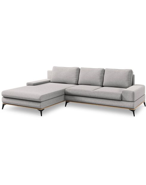 Canapé d'angle gauche convertible avec coffre de rangement Astre 5 places gris - 315x212x87 cm