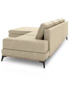 Canapé d'angle gauche convertible avec coffre de rangement Astre 5 places beige - 315x212x87 cm