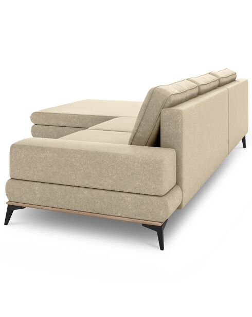Canapé d'angle gauche convertible avec coffre de rangement Astre 5 places beige - 315x212x87 cm
