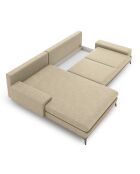 Canapé d'angle gauche convertible avec coffre de rangement Astre 5 places beige - 315x212x87 cm