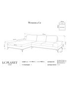 Canapé d'angle gauche convertible avec coffre de rangement Astre 5 places beige - 315x212x87 cm