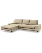 Canapé d'angle gauche convertible avec coffre de rangement Astre 5 places beige - 315x212x87 cm