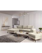 Pouf velours astre beige - 106x78x44 cm