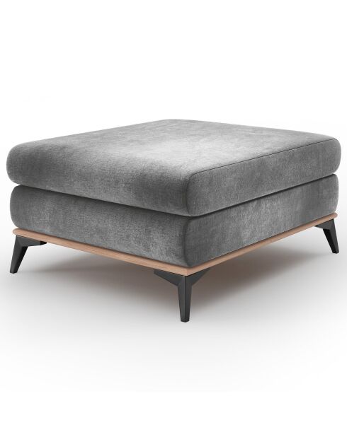 Pouf velours astre gris - 106x78x44 cm