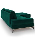 Canapé d'angle droit velours convertible avec coffre de rangement astre 5 places vert bouteille - 315x212x87 cm