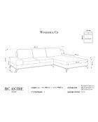 Canapé d'angle droit velours convertible avec coffre de rangement astre 5 places gris - 315x212x87 cm