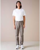 Pantalon chino slim Porths micro carreaux taupe