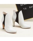 Chelsea Boots en Cuir Jeera blanches - Talon 8 cm