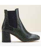 Chelsea Boots en Cuir Lacado vertes - Talon 6 cm