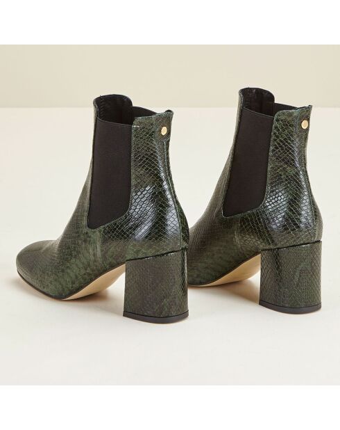 Chelsea Boots en Cuir Lacado vertes - Talon 6 cm