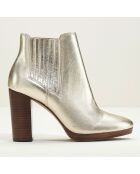 Chelsea Boots en Cuir Romi platine - Talon 9 cm