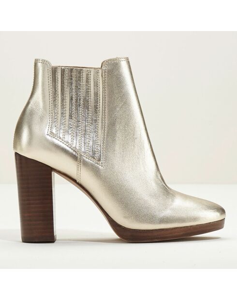 Chelsea Boots en Cuir Romi platine - Talon 9 cm