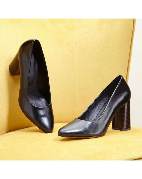 Escarpins en Cuir Valantine noirs - Talon 8 cm