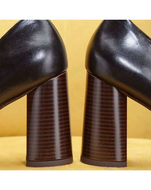 Escarpins en Cuir Valantine noirs - Talon 8 cm