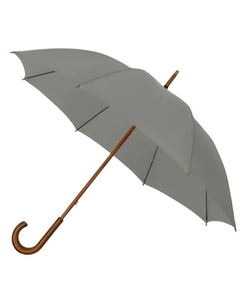 Parapluie Canne et écologique - Ouverture manuelle - Poignée en bois gris