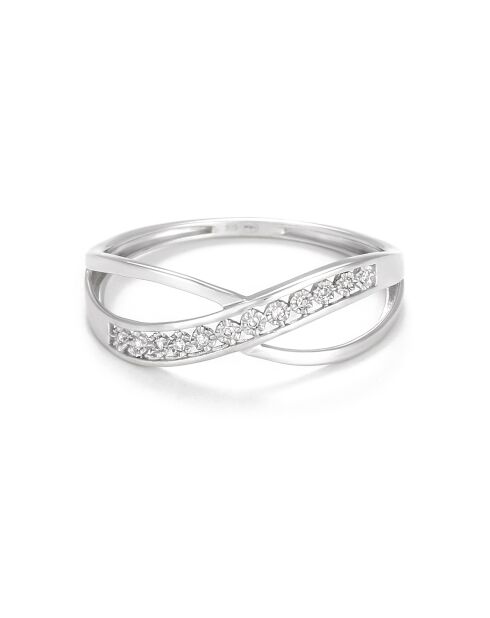 Bague Liée Diamants 0.02 ct or blanc
