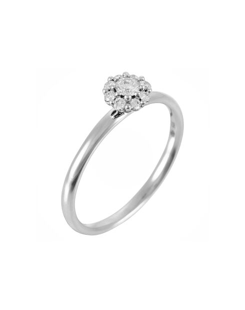 Camelia 0,2 kt witgouden diamanten ring