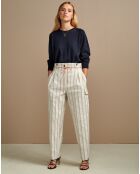 Pantalon à bretelles en Lin mélangé Lorinc écru