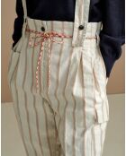 Pantalon à bretelles en Lin mélangé Lorinc écru