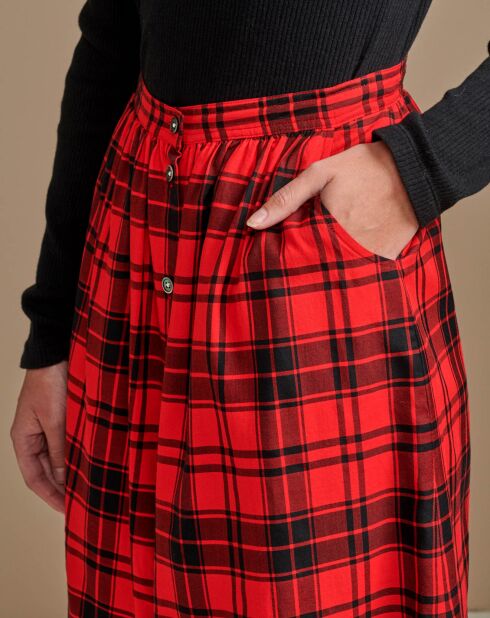 Jupe Alabama à carreaux rouge