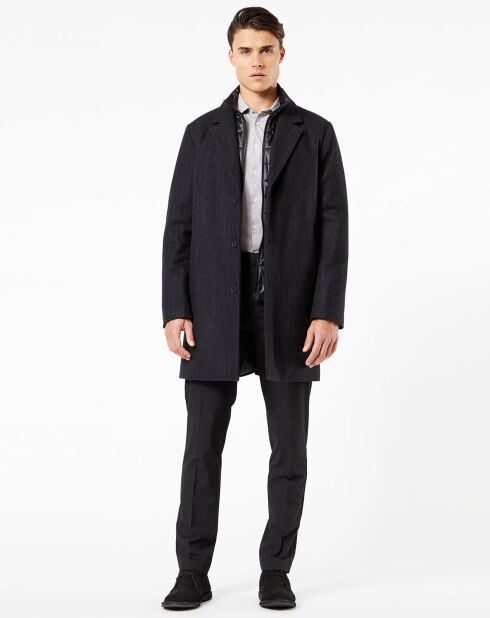 Manteau avec doudoune Top noir/gris