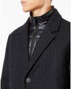 Manteau avec doudoune Top noir/gris