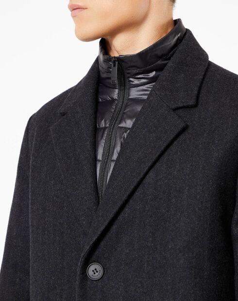 Manteau avec doudoune Top noir/gris