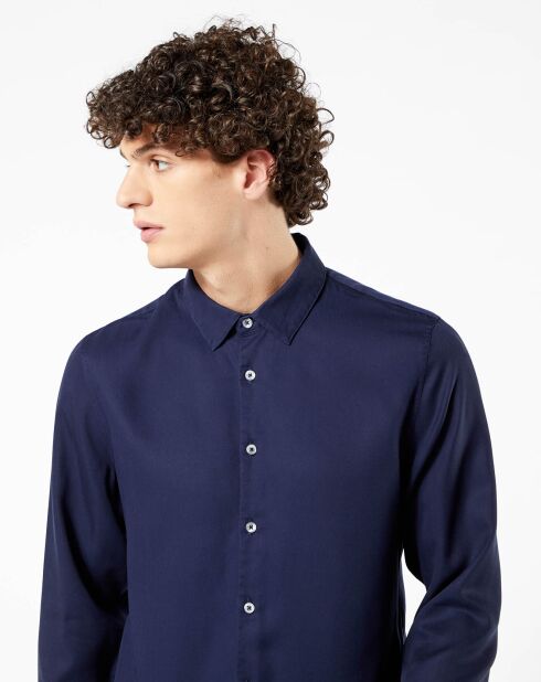 Chemise Alpha Spread Collar bleu foncé
