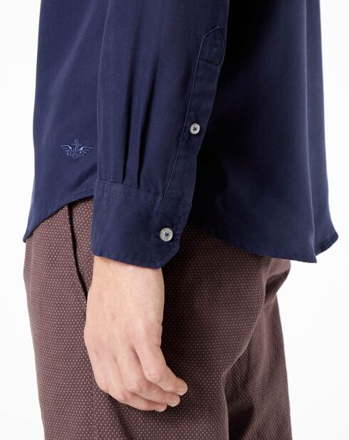 Chemise Alpha Spread Collar bleu foncé
