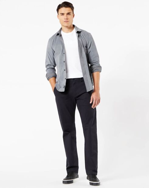 Chemise Alpha Spread Collar Velours grise