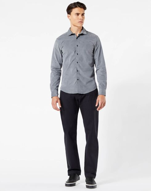 Chemise Alpha Spread Collar Velours grise
