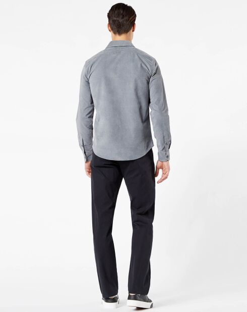 Chemise Alpha Spread Collar Velours grise