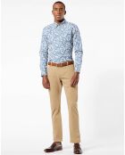Chemise Stretch Oxford à fleurs bleue
