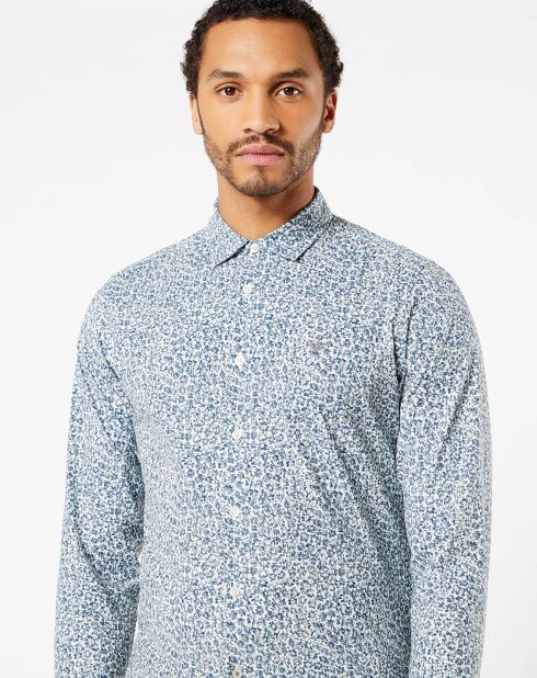 Chemise 360 Woven à fleurs bleue